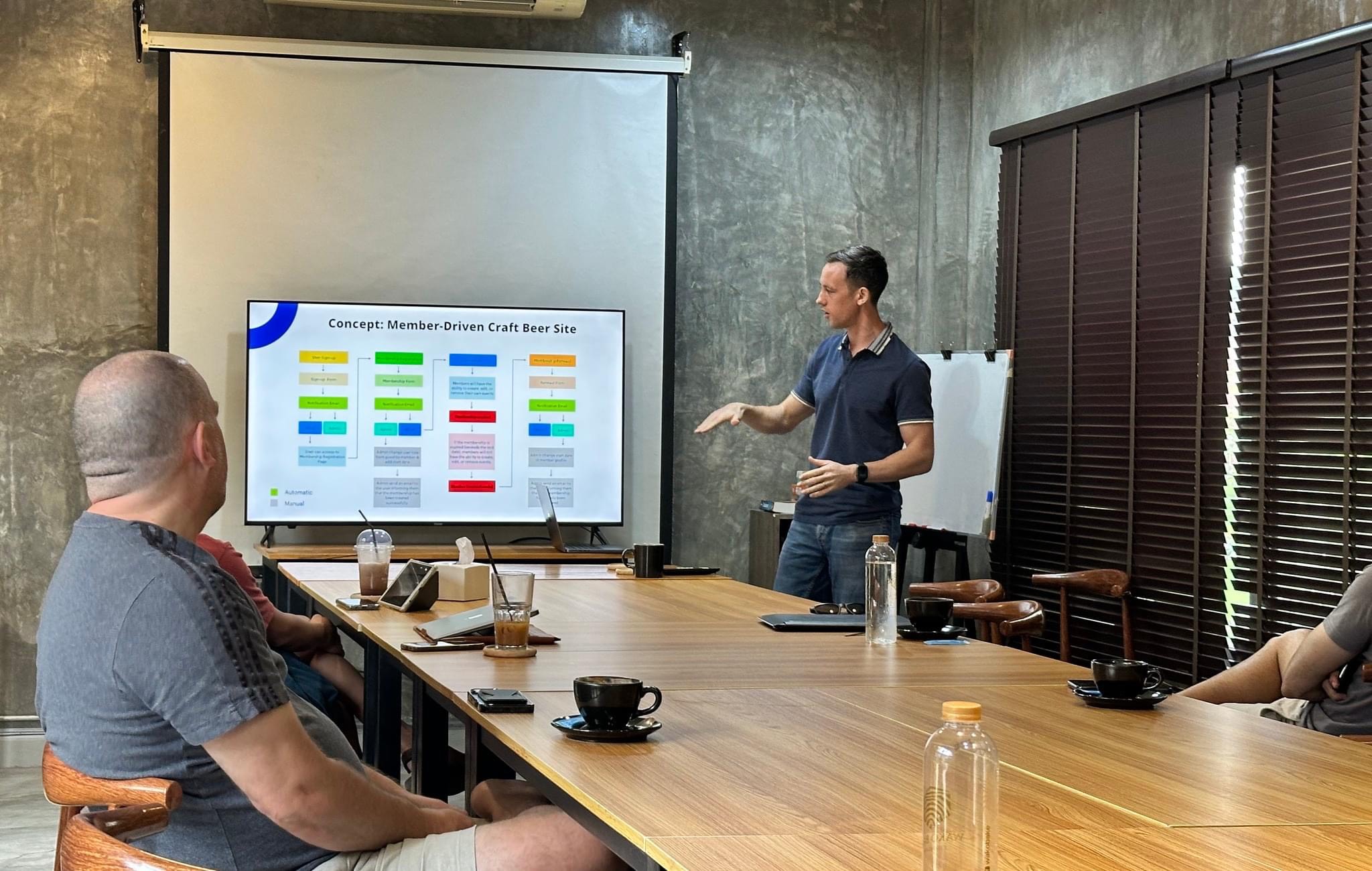 Phill Savage presenting a talk at WP CNX